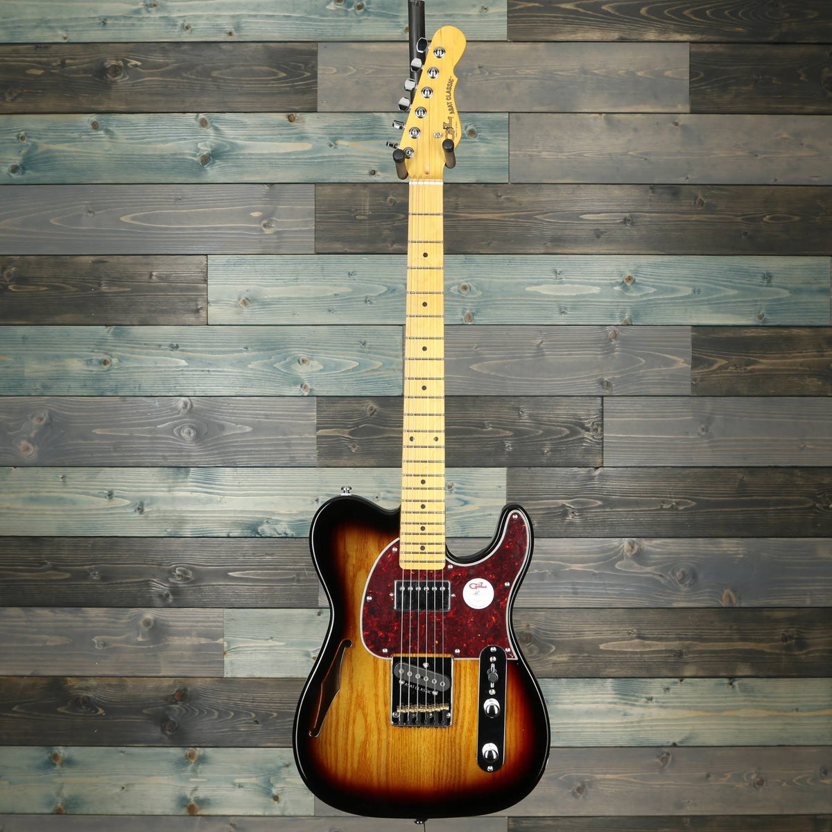 3-Tone Sunburst Semi-Hollow Electric Guitar Q80393