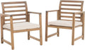Acacia Wood Club Chairs 2-Pcs Set B22137