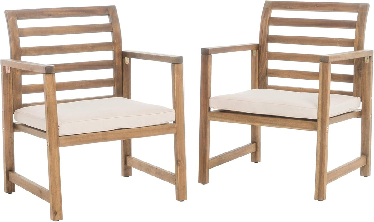 Acacia Wood Club Chairs 2-Pcs Set B22137