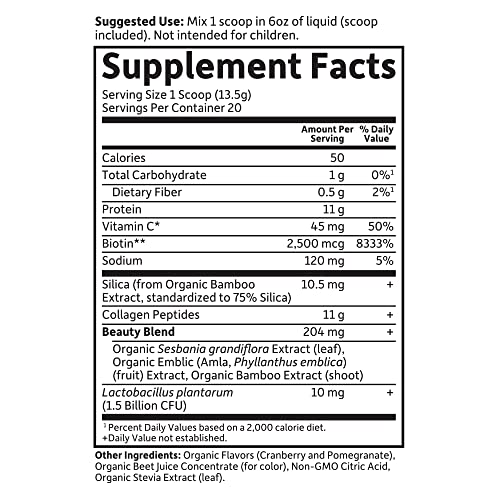Cranberry Pomegranate Collagen Powder, 20 Servings J802715