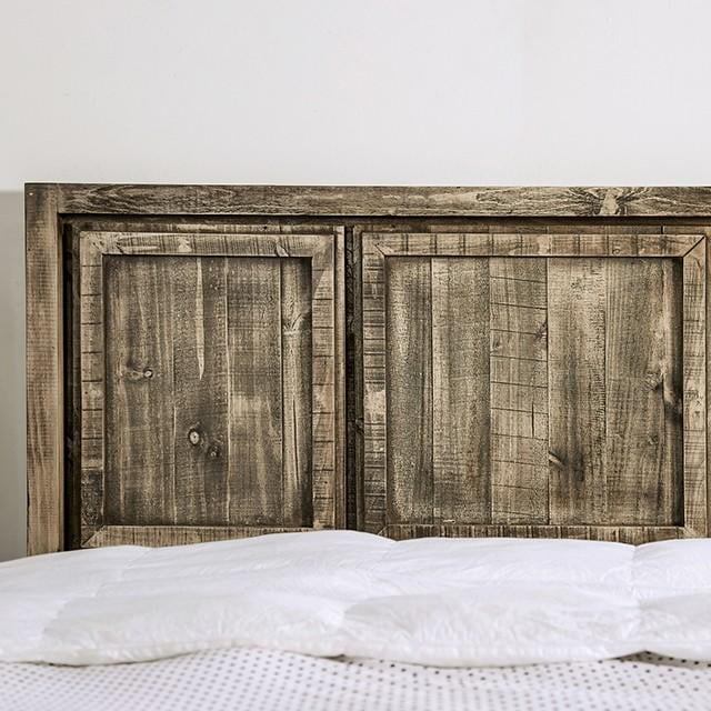 Ash Brown Solid Wood King Bedroom Set 3pcs M4639