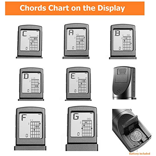 Portable Guitar Chord Practice Tool with Rotatable Chords Chart Screen M37126