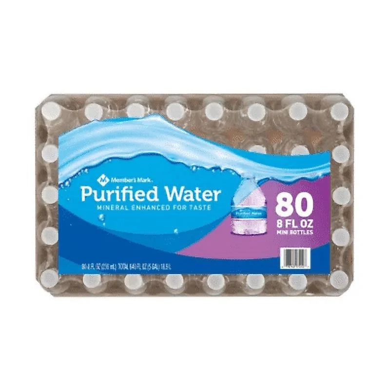 2 Pack of 80 bottle Purified Water 8 oz. Q698