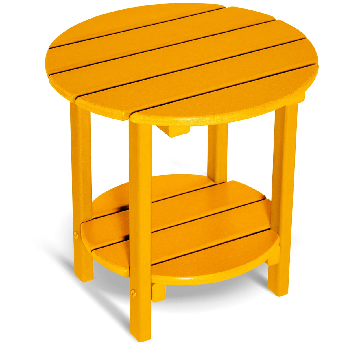 2-Tier HDPE Weather Resistant Round Outdoor Side Table Q256697