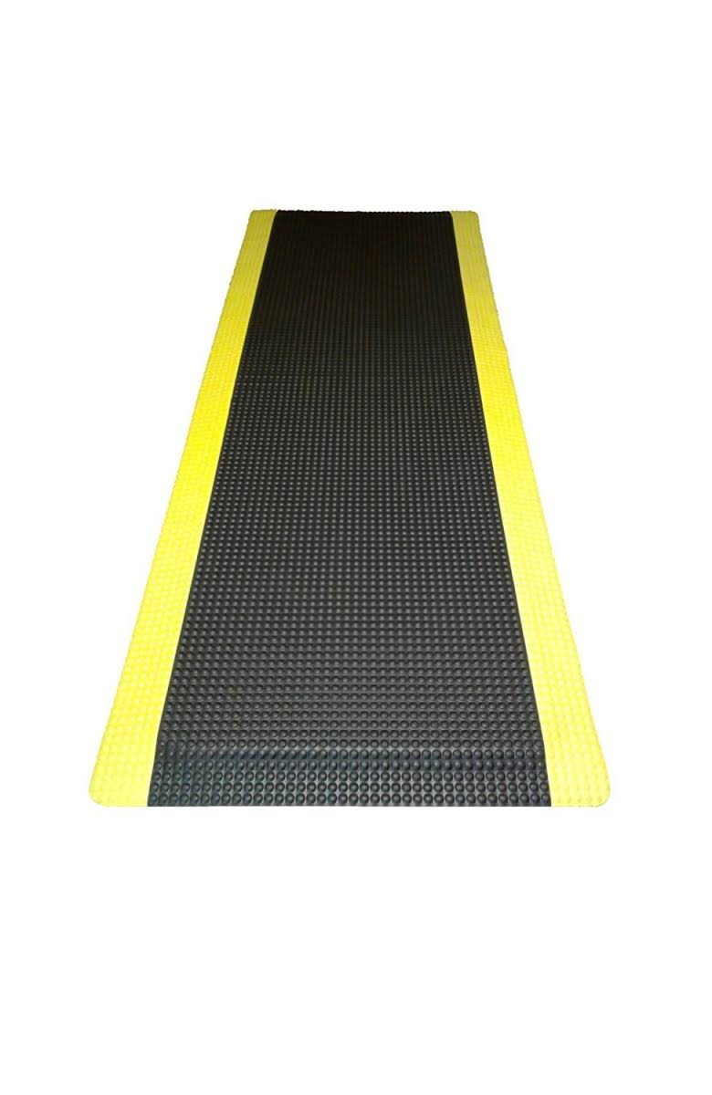 Anti-Fatigue Mat Black with Yellow Borders 4 ft. x 3 ft. x 0.63 in. E194