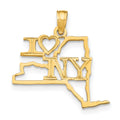 14K Yellow Gold New York State Pendant Charm Q986764