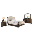 Brown Fabric Tufted 4-Piece California King Bedroom Set T835