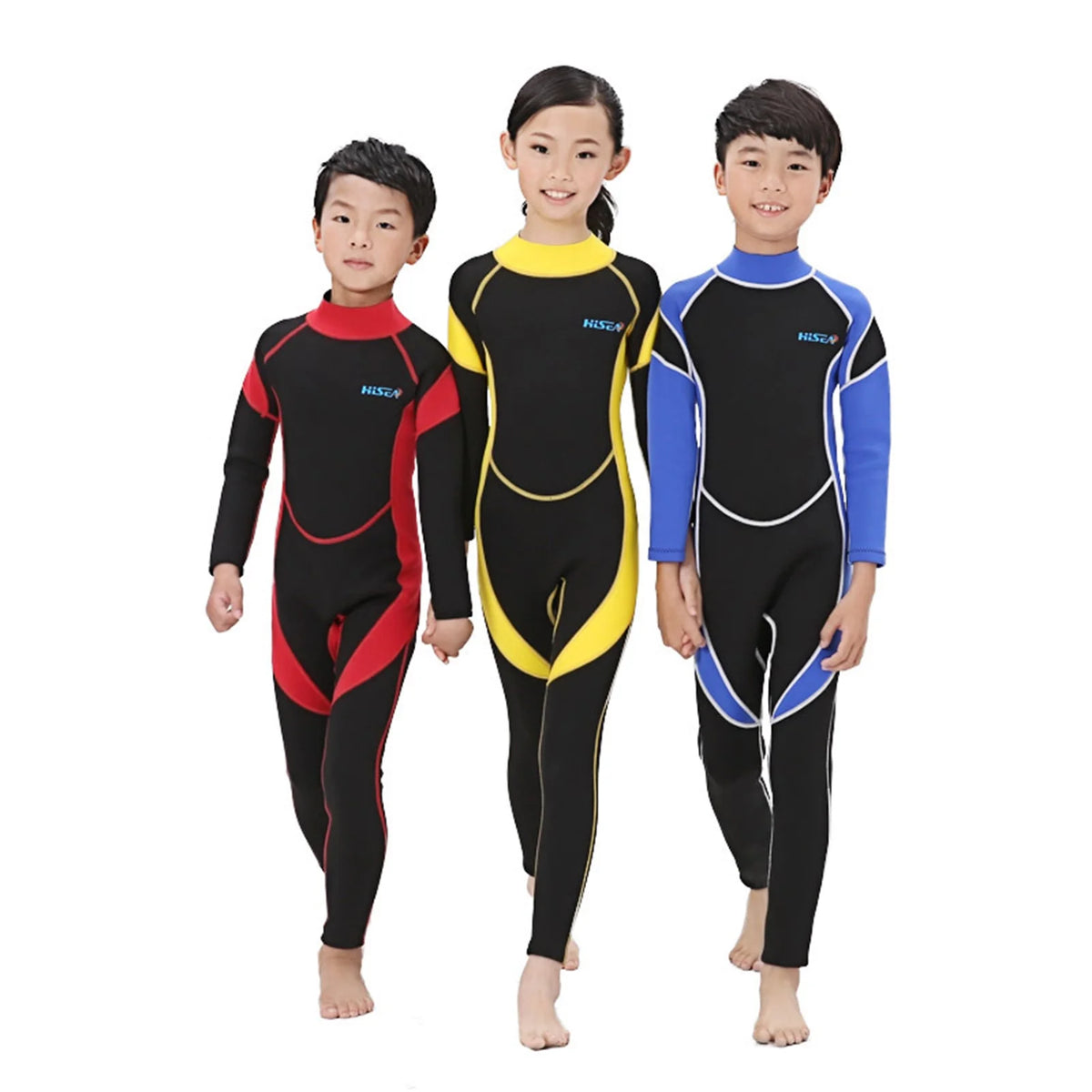 Kids Zippered Long Sleeve Diving Swimsuit Quick Dry One Piece Surf Suit X6193