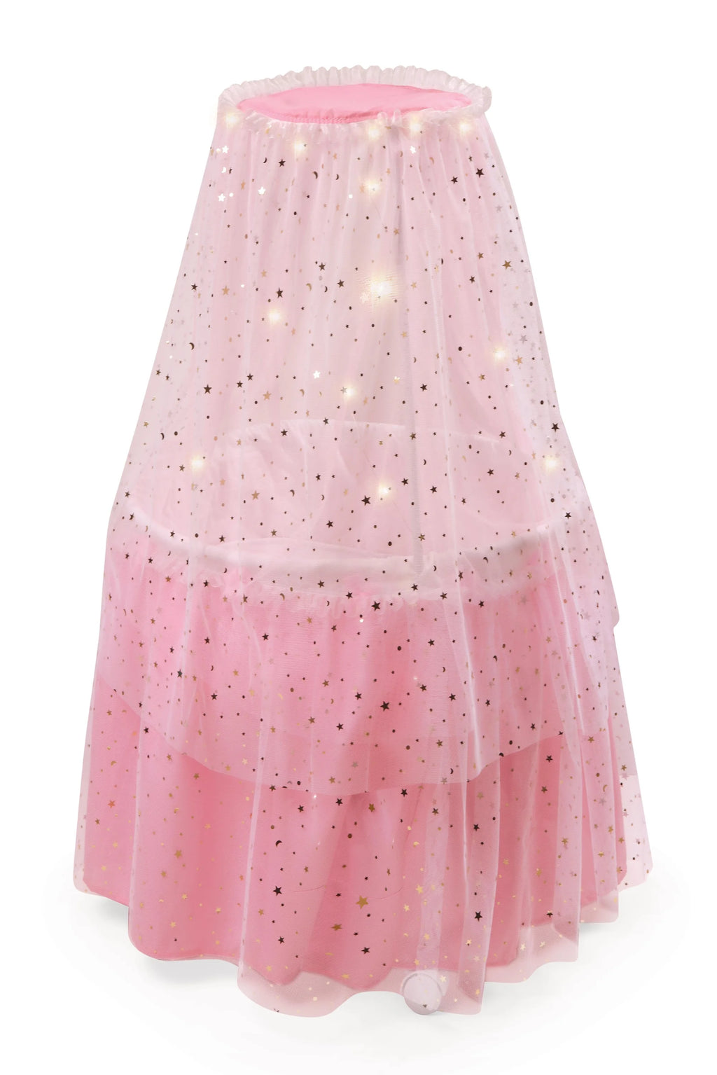 Pink Doll Bassinet with Canopy and Lights for 18 inch Dolls I38420