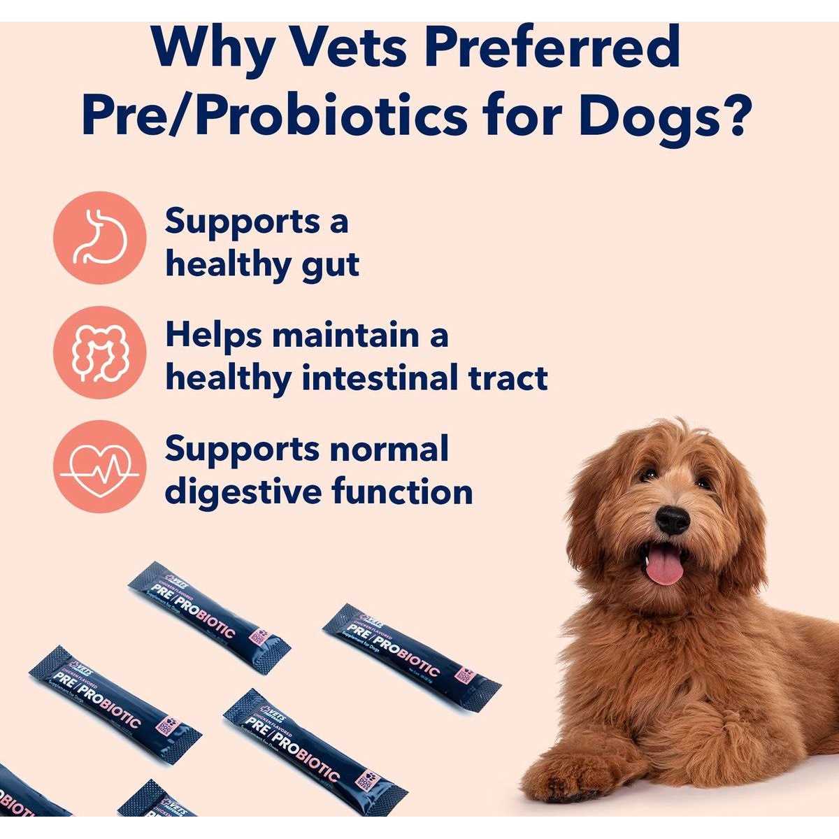 Chicken Flavored Pre-Probiotic Powder Supplement for Dogs 30 Sticks G317
