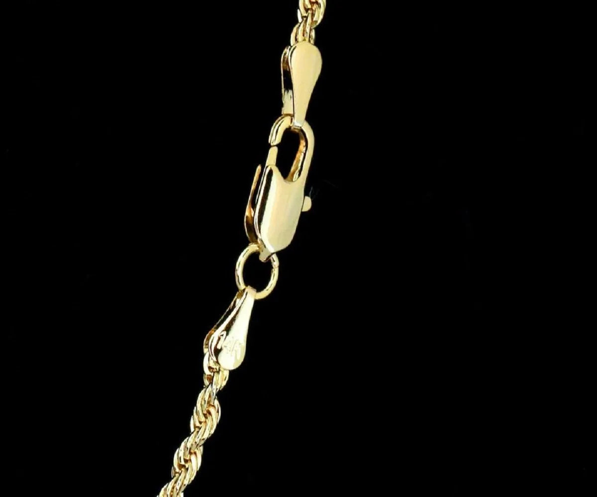 14K Bonded Gold Rope Chain Necklace with Horse Charm and Gift Box/Bag Q17269