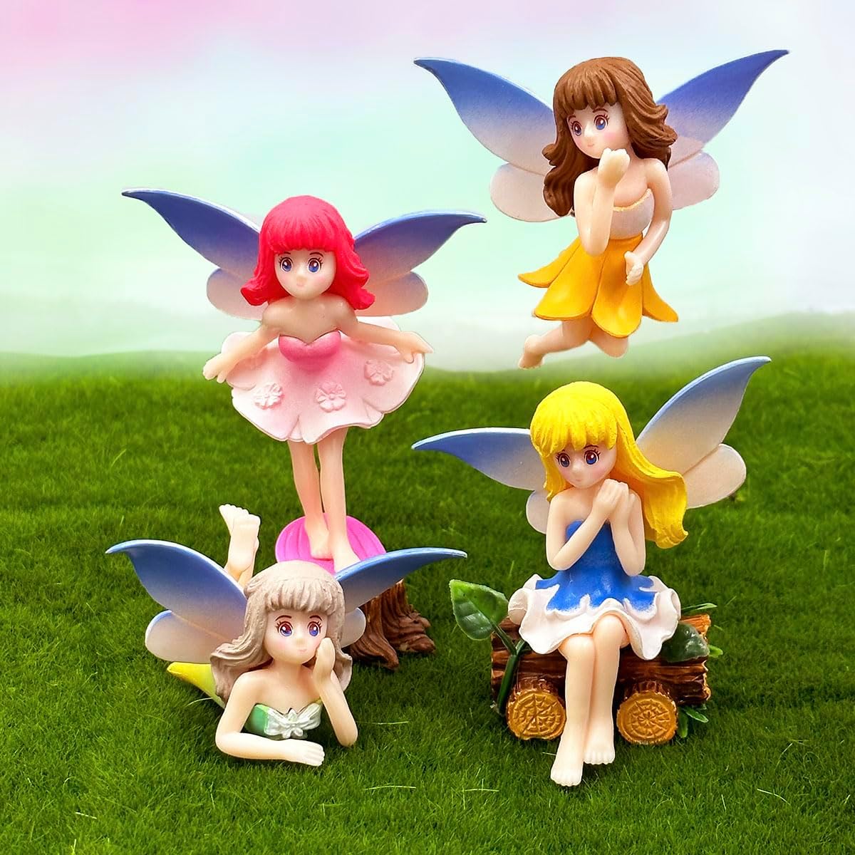4Pcs Resin Mini Fairy Figurines A419