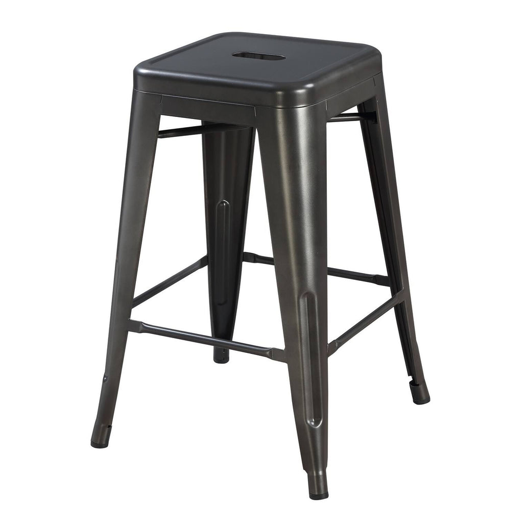 Gunmetal Grey 24-Inch Bar Stool Set of 2 W98533