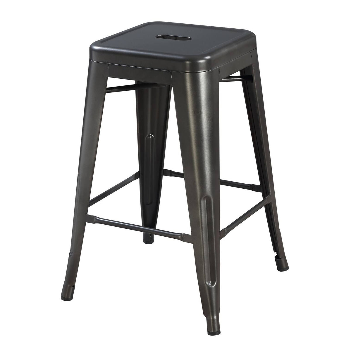 Gunmetal Grey 24-Inch Bar Stool Set of 2 W98533