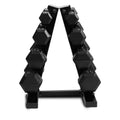 100 lb Cast Iron Hex Dumbbell Weight Set with Rack T87709