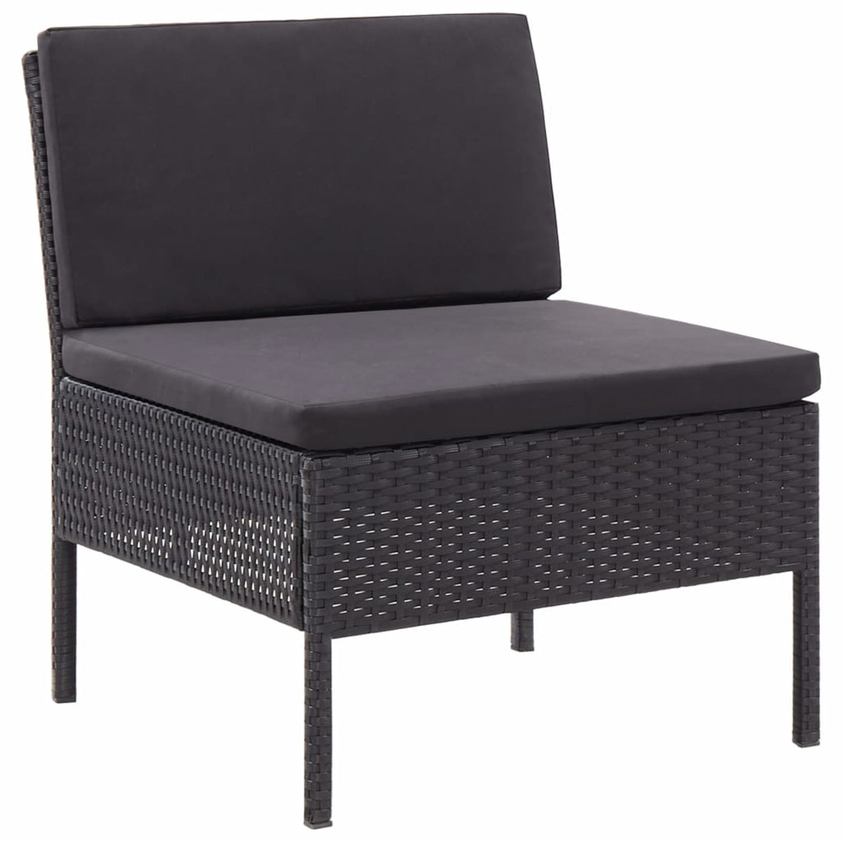 3 Piece Poly Rattan Outdoor Sectional Sofa Set with Cushions Steel Frame H2465