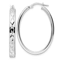 925 Sterling Silver Oval Hoop Earrings R35230