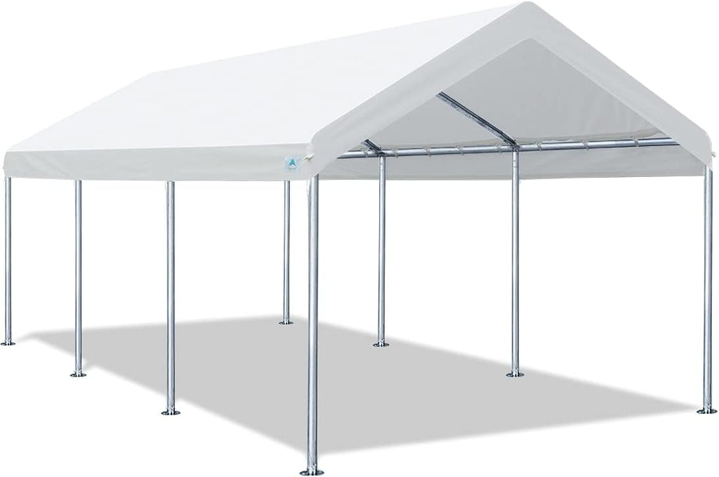 Adjustable 10x20 ft Heavy Duty Carport Canopy, Green J474715
