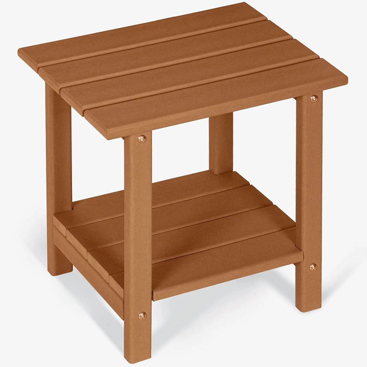 2-Tier HDPE Weather Resistant Round Outdoor Side Table Q256697