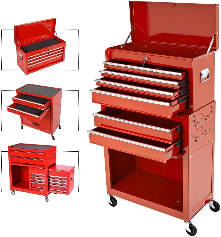 8-Drawer Rolling Tool Chest with Lock C9414