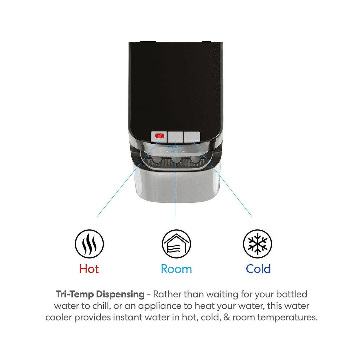 Bottom Load Water Cooler Dispenser with Hot, Cold and Room Temperature Water, Height 41.4" W8036