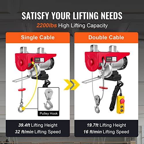 14ft 1320lbs Electric Hoist 110v 40ft Lifting Height H45230