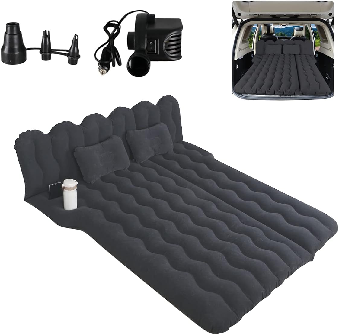Black Inflatable Car Mattress with Electric Air Pump P914656