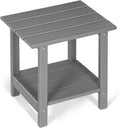 2-Tier HDPE Weather Resistant Round Outdoor Side Table Q256697