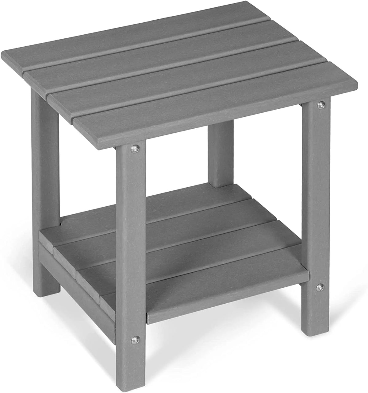 2-Tier HDPE Weather Resistant Round Outdoor Side Table Q256697