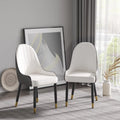 PU sponge-filled dining chair with solid wood metal legs, Set of 2 A67890