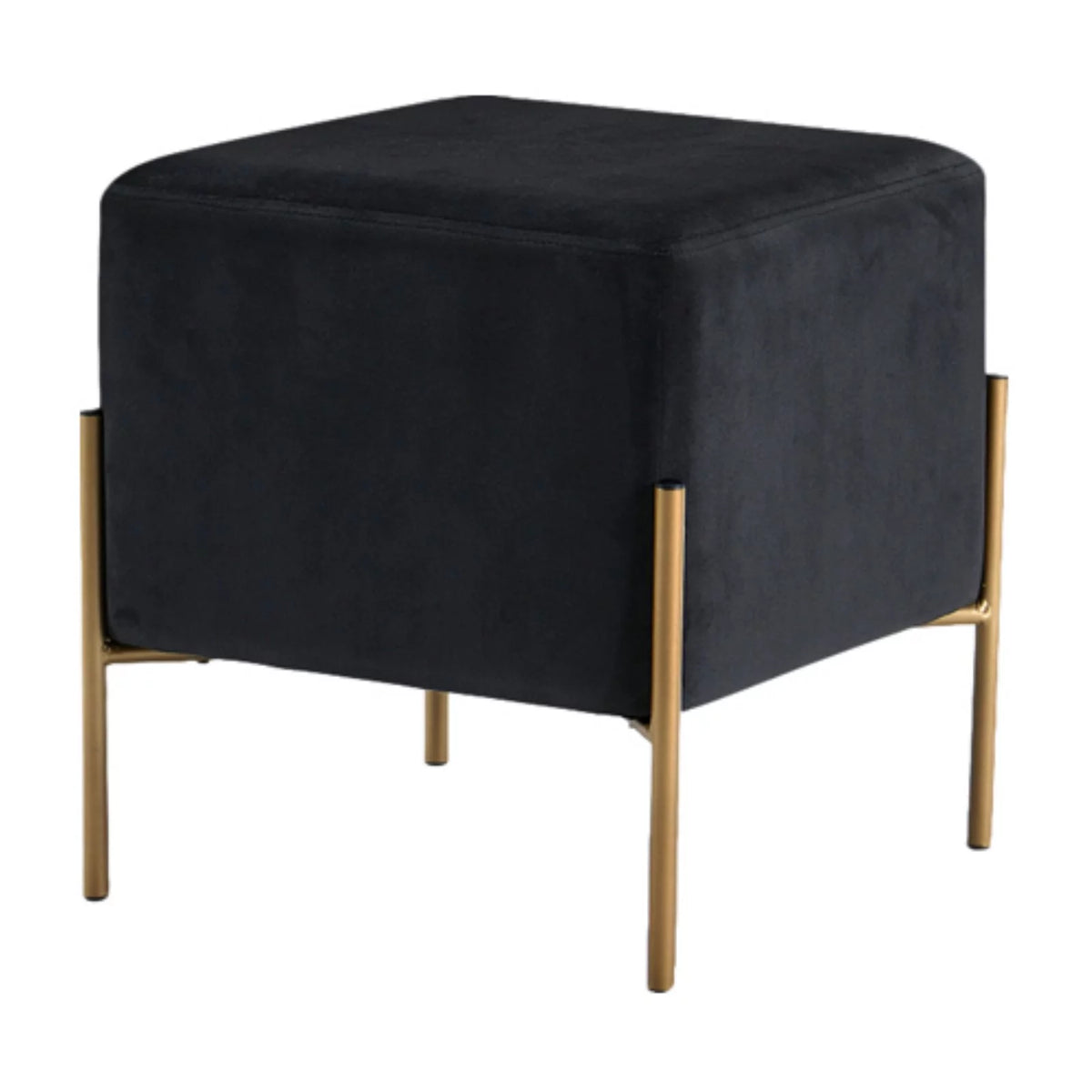 Black Velvet Ottoman Stool E967757