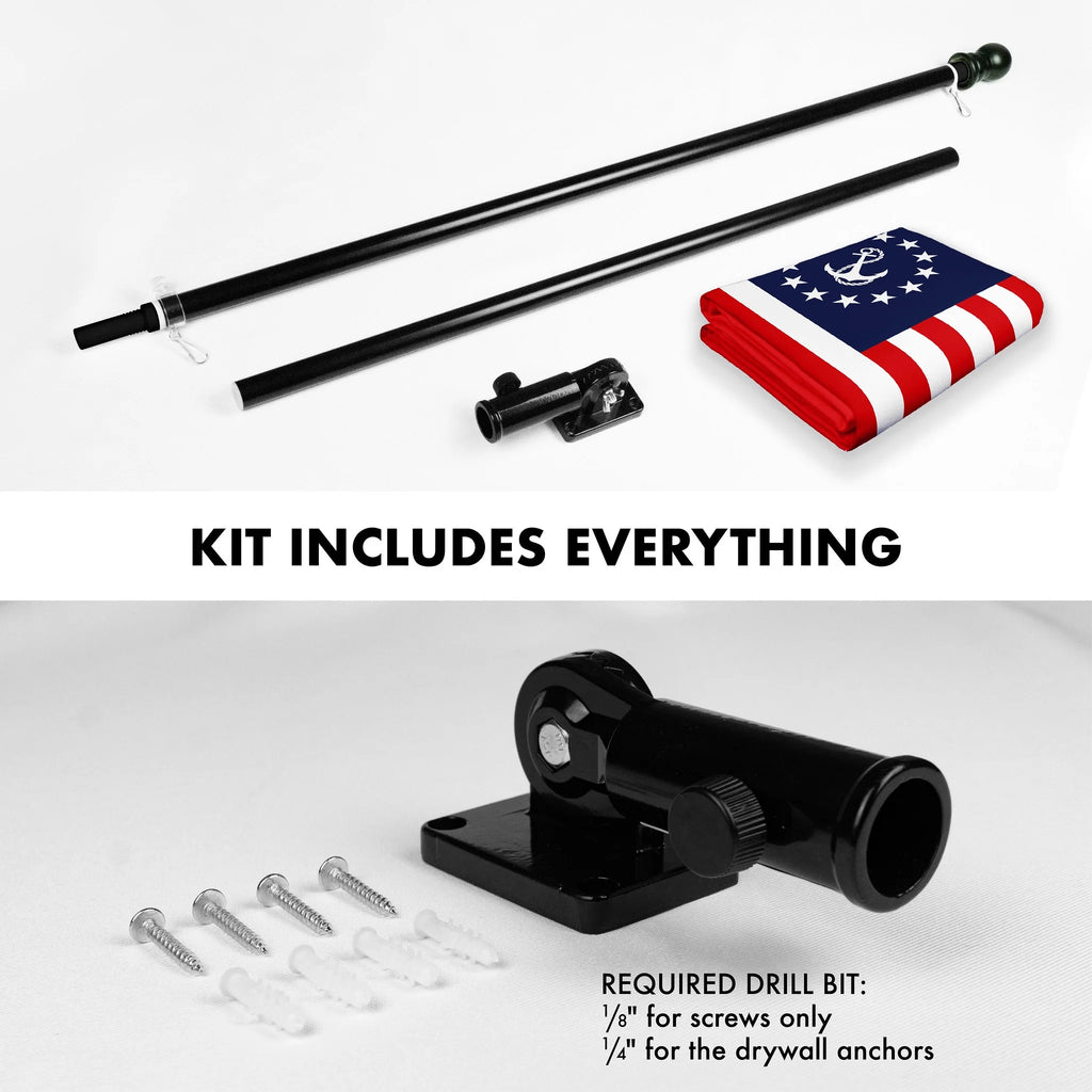 6 Ft Aluminum Spinning Flagpole with 3x5 Ft Polyester Flag N57243