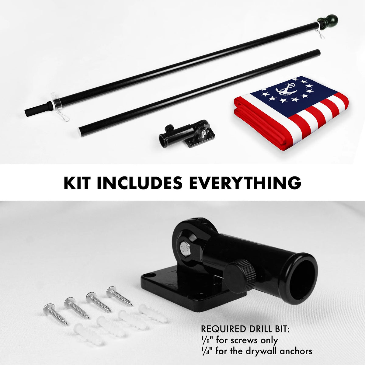 6 Ft Aluminum Spinning Flagpole with 3x5 Ft Polyester Flag N57243