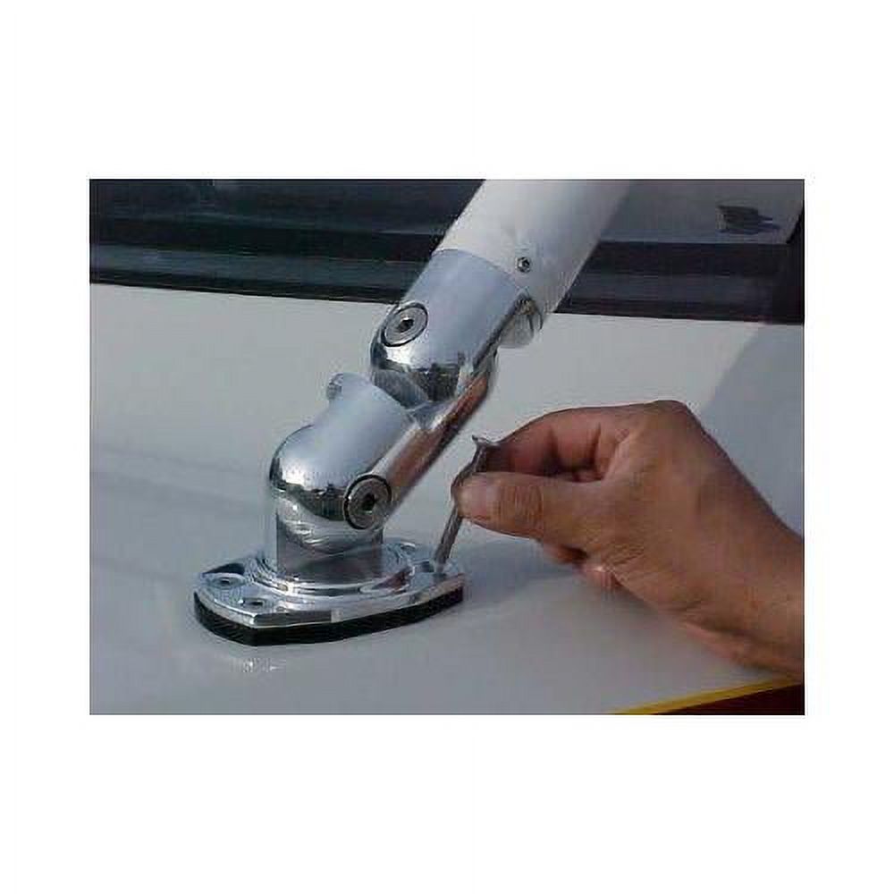 Polished Aluminum Stainless Steel Wakeboard Tower Mounting Feet Kit, 4 Complete Mounting Feet with Backing Plates and Rubber Pads M832