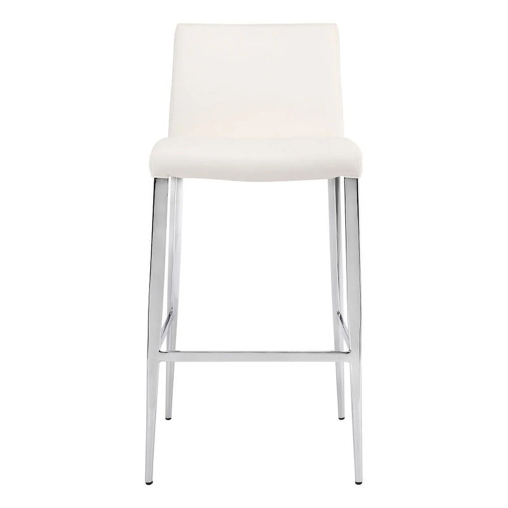 White Faux Leather 26" Counter Stool Set of 2 G185