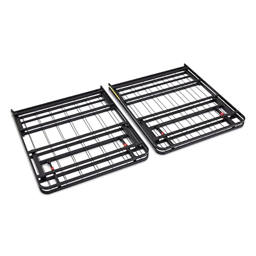 Black Twin Size Foldable Metal Platform Bed Frame with Storage Y2572