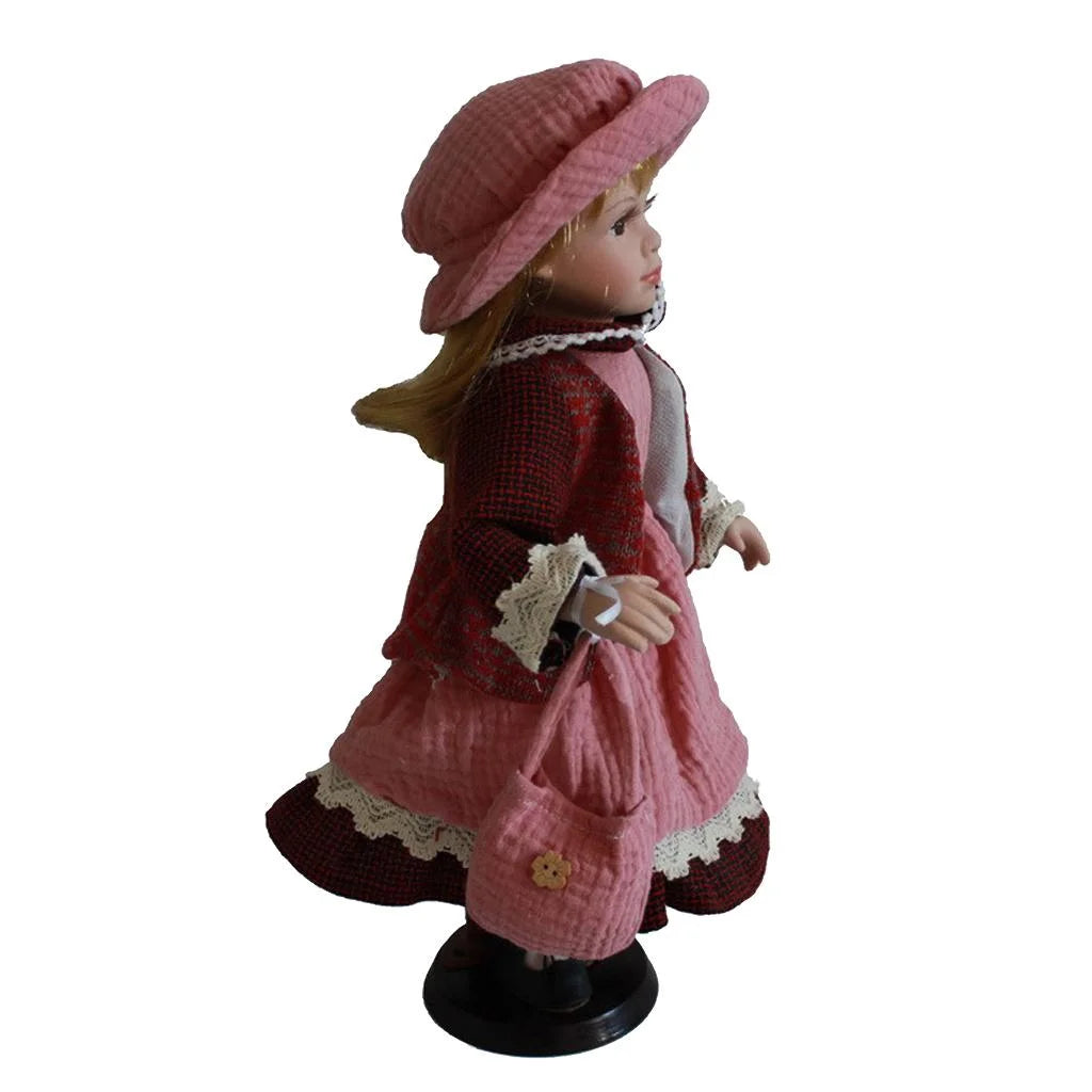 40cm Porcelain Doll with Display Stand F5161
