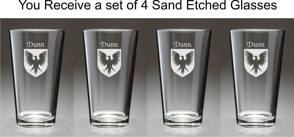 Irish Coat of Arms Pint Glasses Set of 4 I1602
