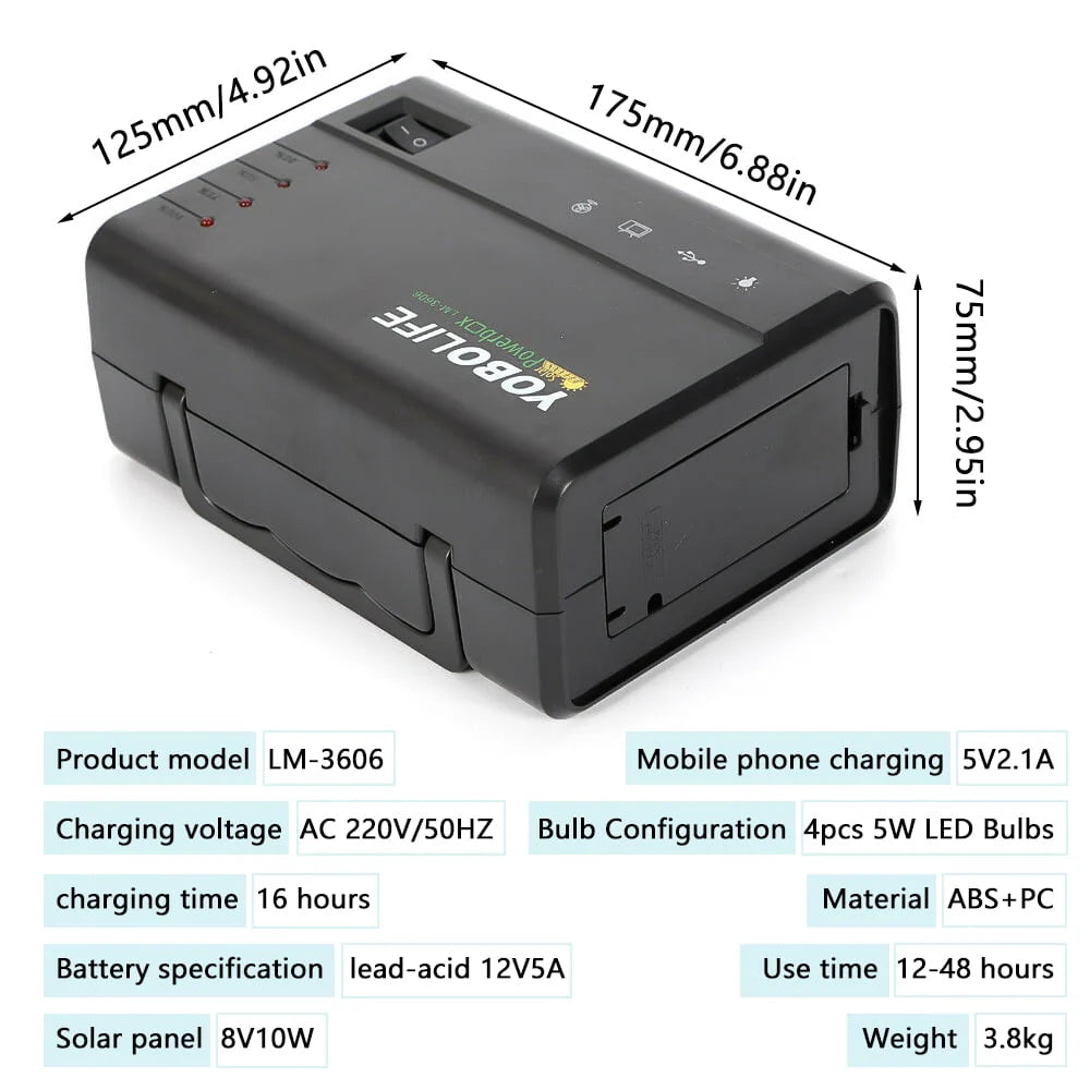 Portable Power Station Kit with 4 Bulbs F7813