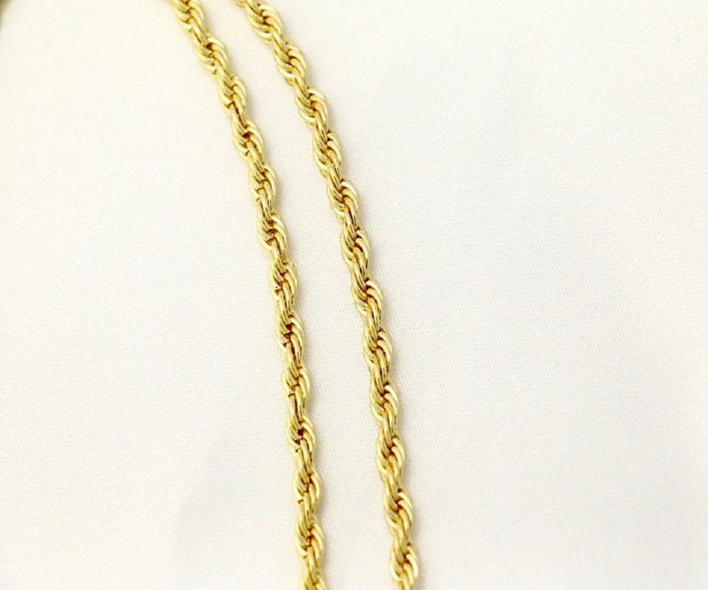 14K Bonded Gold Rope Chain Necklace with Horse Charm and Gift Box/Bag Q17269