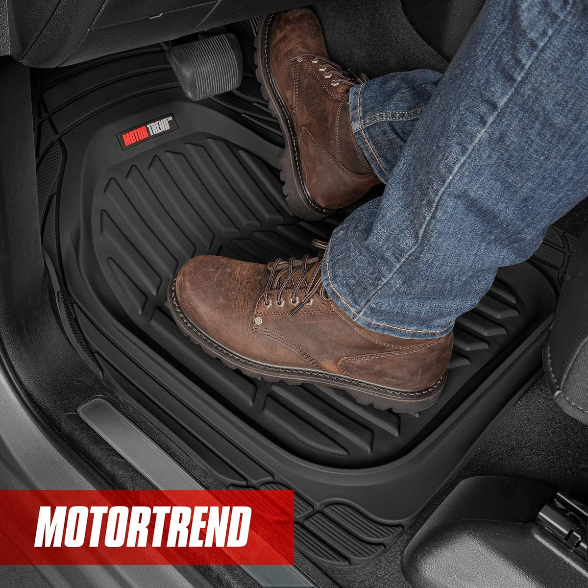 All Weather Rubber Car Floor Mats with Cargo Liner Full Set O271