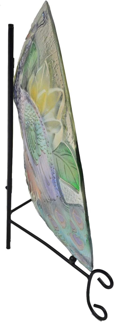 Deep Hand Painted Glass Plate, 18 by 3-Inch A91645