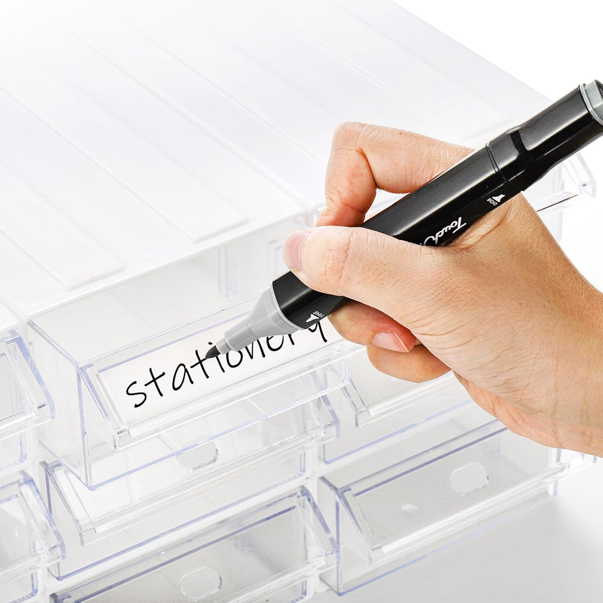 9 Pack Plastic Desktop Drawer Storage Cabinet with 21 PCS Clear Dividers K713939