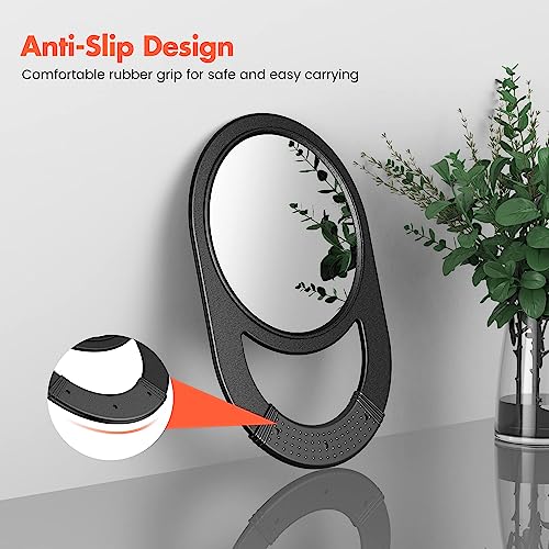 Black Hand Mirror with Handle T210541