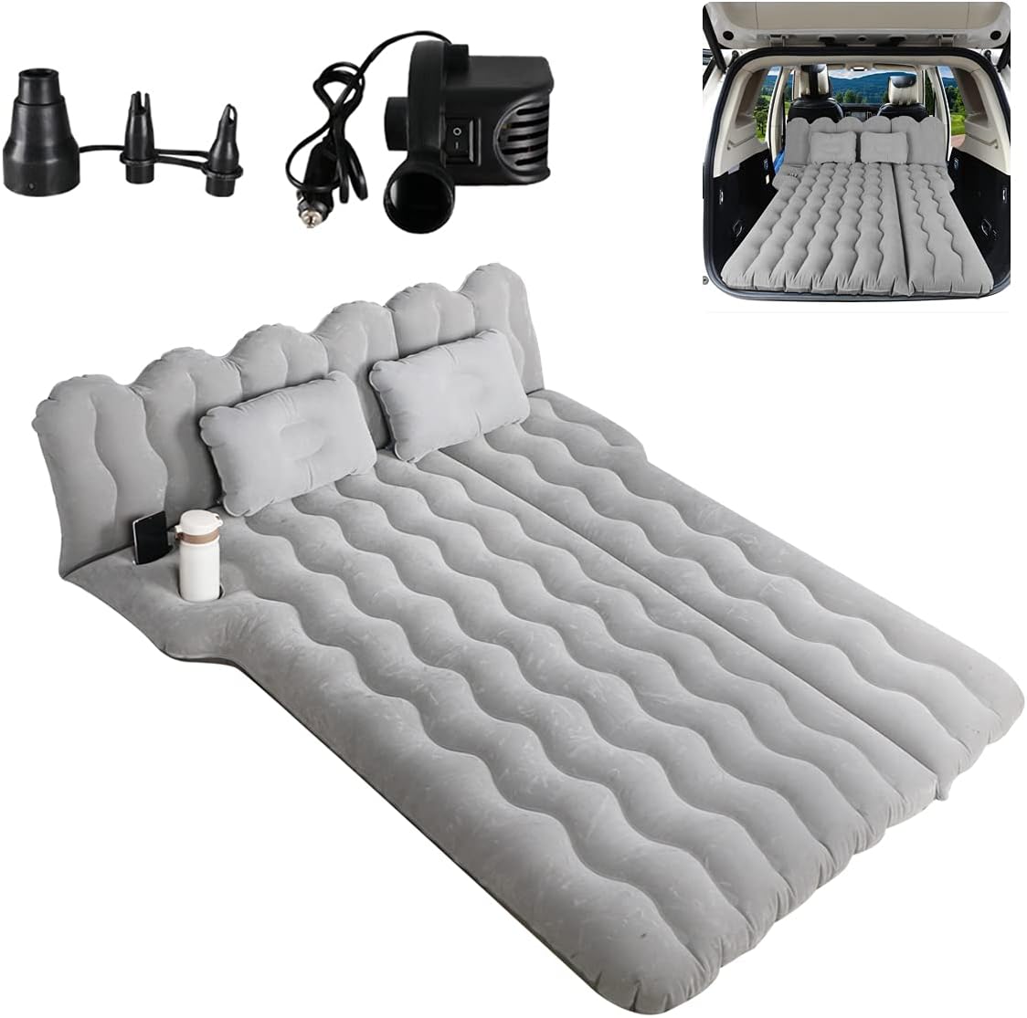 Black Inflatable Car Mattress with Electric Air Pump P914656