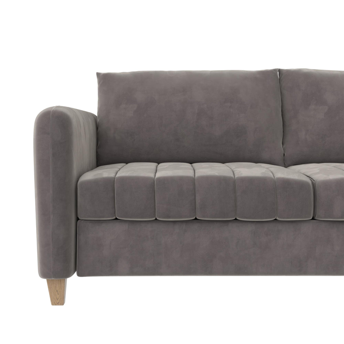 Light Gray Velvet Tufted Sofa Q5616