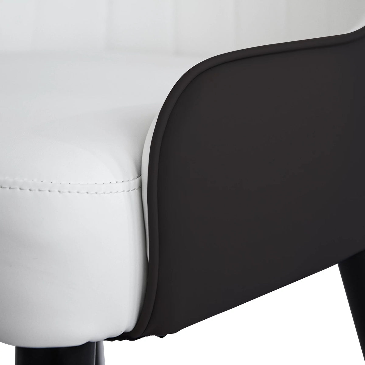 PU sponge-filled dining chair with solid wood metal legs, Set of 2 A67890