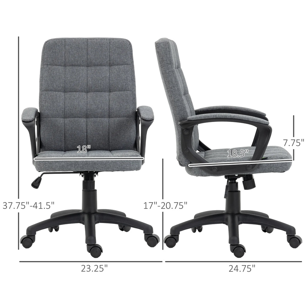 Gray Fluffy Home Office Chair with Adjustable Height V993647