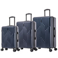 3-Piece Hardside Luggage Set with Spinner Wheels, 20"/24"/28", Navy Blue I861