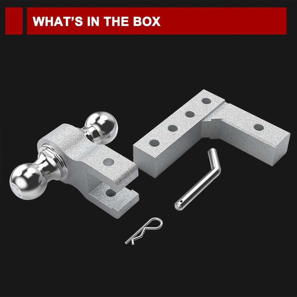 Adjustable Trailer Hitch Dual Ball Mount 5,000 LBS Capacity A572621